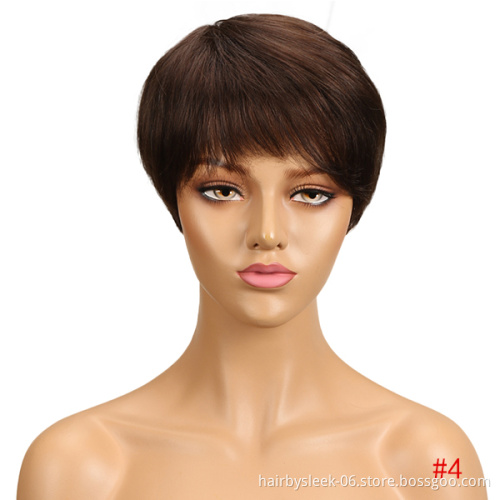 Wholesale Silky Straight Wave Cheap Short Bob Wig Ombre Color Machine Made Remy Brazilian Human Hair Wigs for Black women